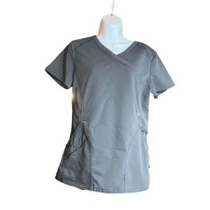 Scrubstar Scrub Top Womens Size XS Ultimate Small V-Neck Ribbed Accent 3 Pocket